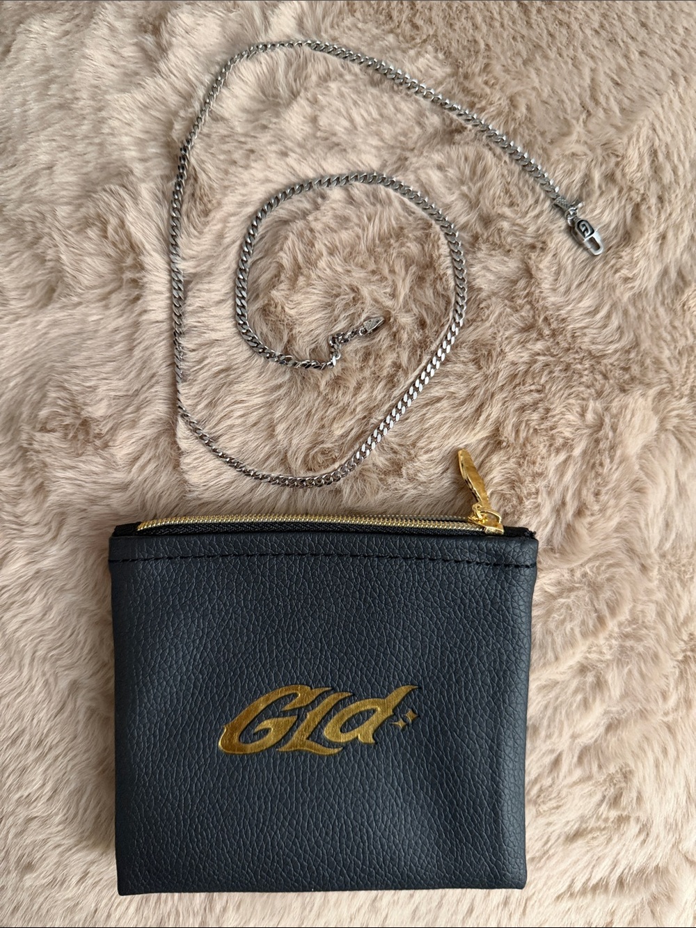 14K White Gold Plated 925 Silver Chain w/ Exclusive GLD Leather Pouch - 3mm/20”